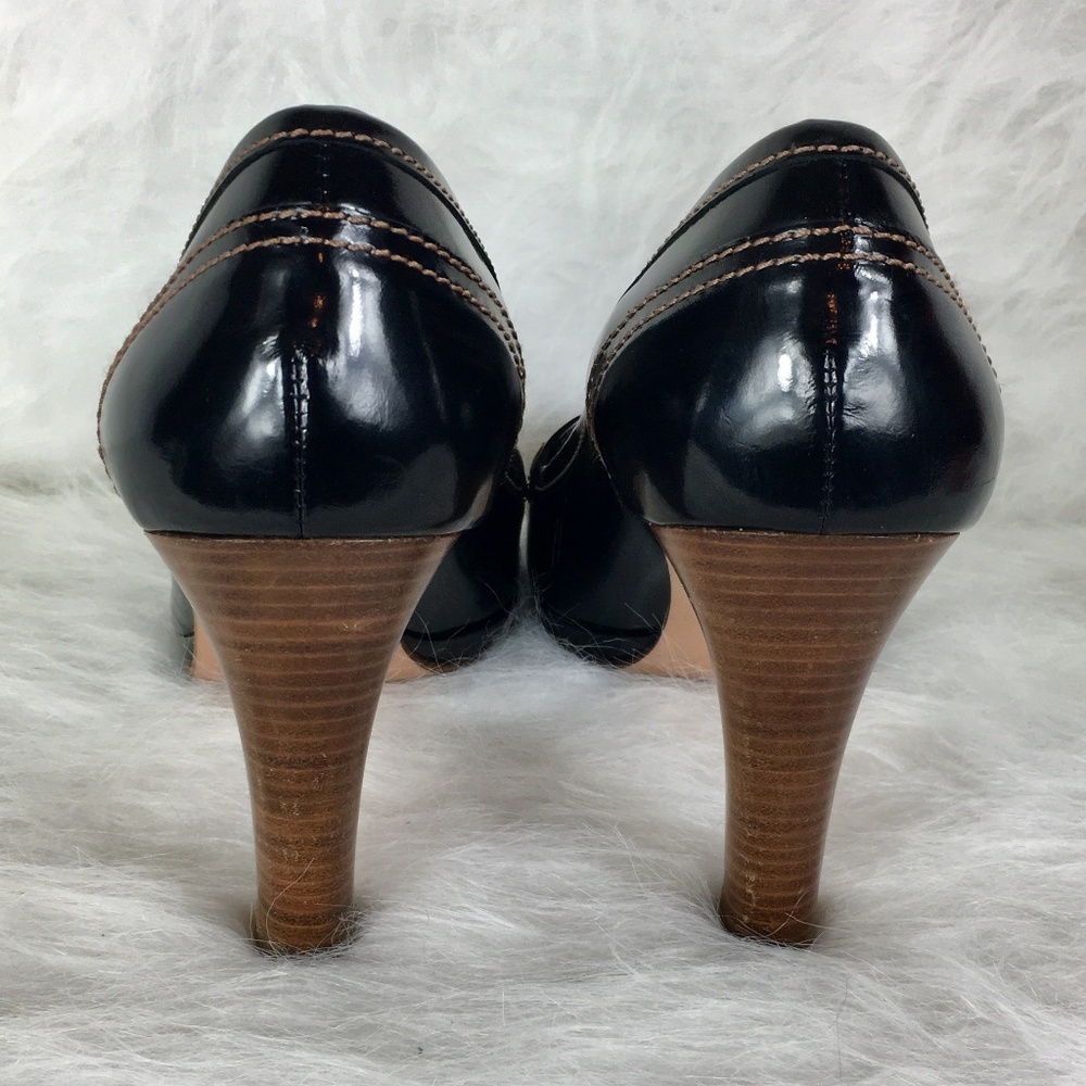 Coach Black Leather Turnlock Loafer Pumps - Picture 3 of 8